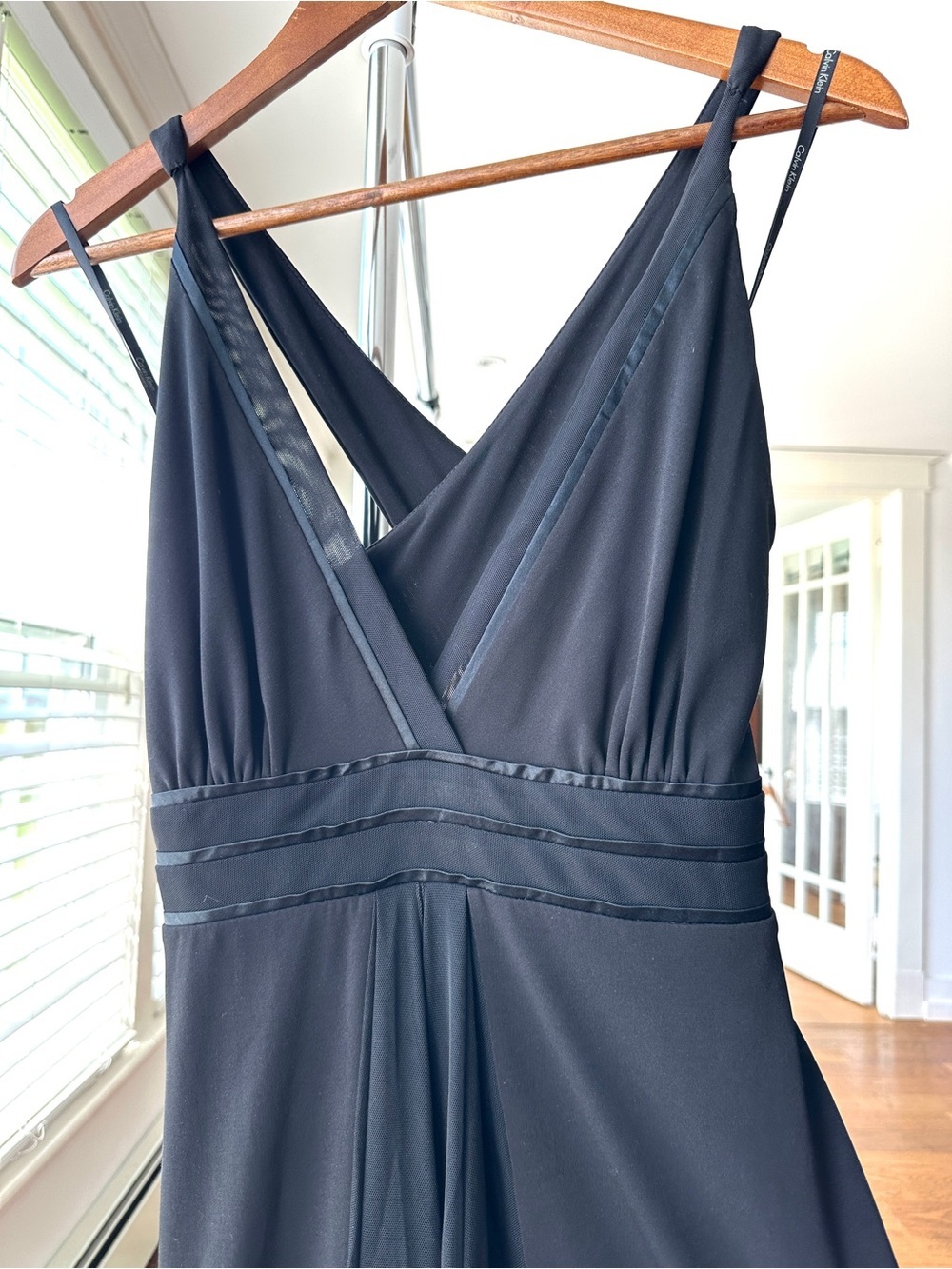 Calvin Klein V-Neck Halter Dress, Fit & Flare, Midi, Formal, Cocktail